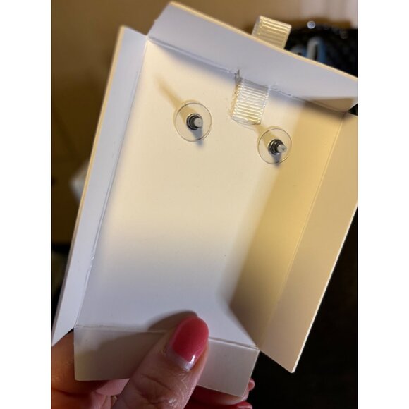 Pink Linen Glass Stone Earrings Lead Safe Nickel Free Elegant Dangle Design - Picture 4 of 5